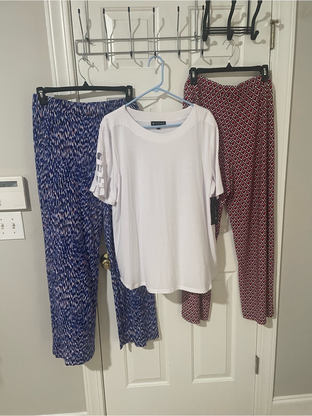 White Cut-Sleeve Women's Top and two pallazzo pants xl
